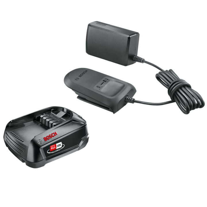 Bosch ALLIANCE 18 V aloitussetti 2 Ah akku ja laturi DIY Home Garden sarjaan