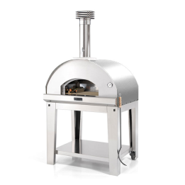 Fontana Mangiafuoco INOX puu uuni kärryllä 80 60 cm ruostumaton teräs