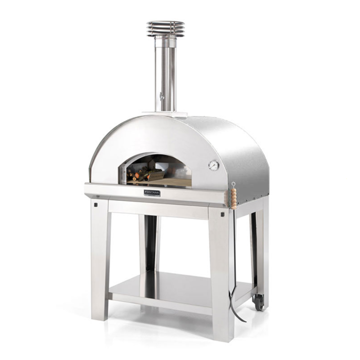 Fontana Mangiafuoco INOX puu uuni kärryllä 80 60 cm ruostumaton teräs