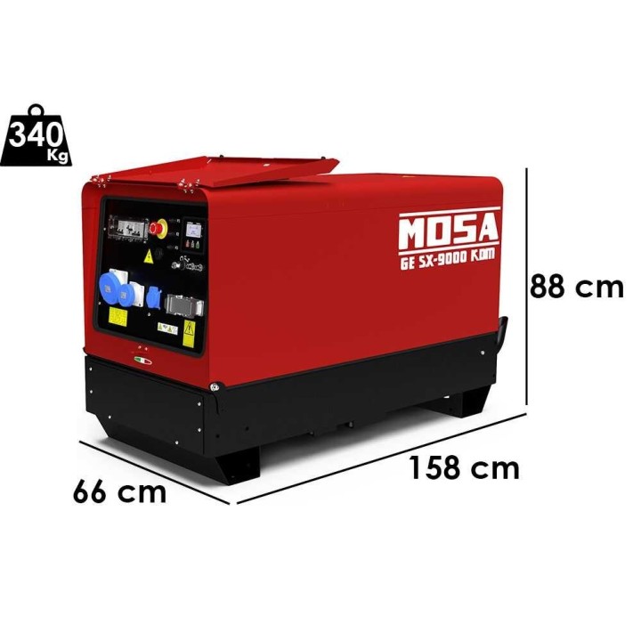 MOSA GE SX-9000 KDM dieselgeneraattori, 8,3 kW, 230 V, Kohler KDW702