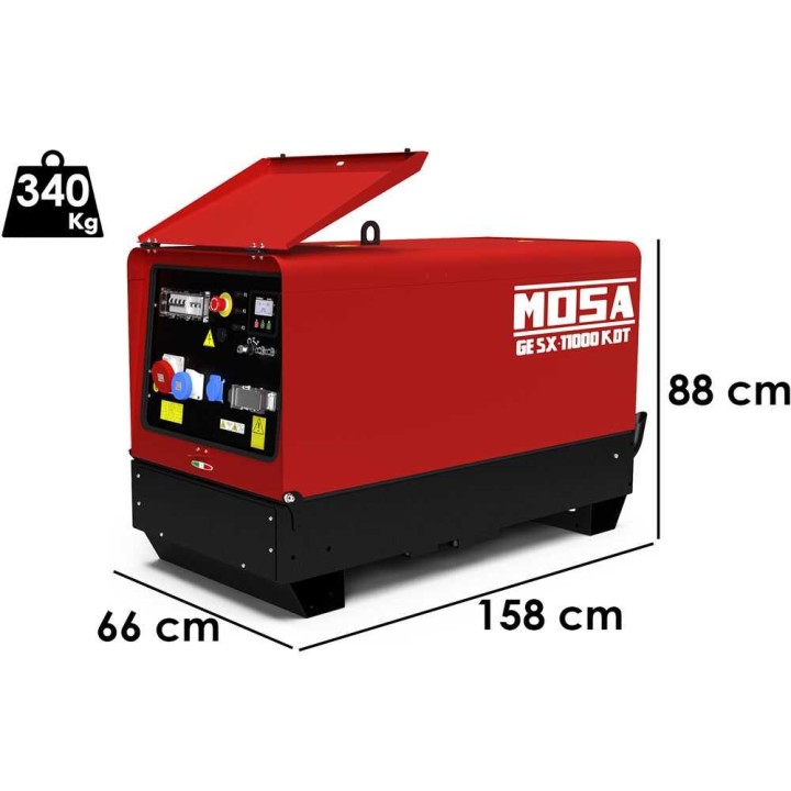 MOSA GE SX-11000 KDT dieselgeneraattori, 8,8 kW, 400 V, Kohler KDW702