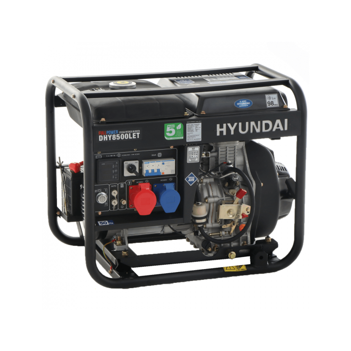 Hyundai DHY8500LET dieselgeneraattori 5 5 kW 6 kW AVR sähköstartti