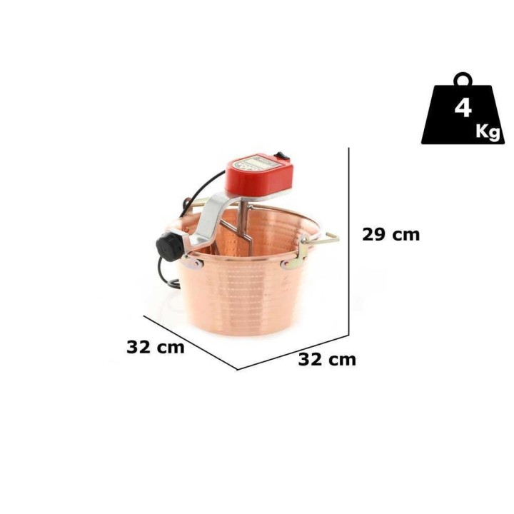 NuovaFac Cuoca Automatica sähköinen kuparikattila polentalle, 9 l, 5 W, 220 V