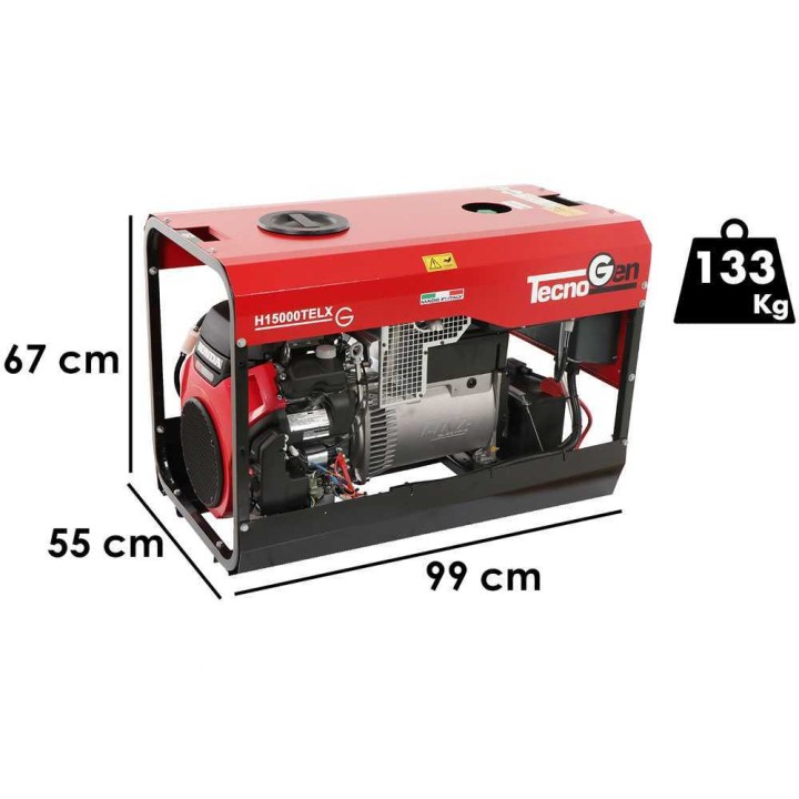 TecnoGen H15000TELX kolmivaiheaggregaatti, 10,4 kW, Honda GX 690