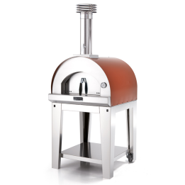 Fontana Margherita Rosso puulämmitteinen ulkouuni kärryllä 60 60 cm 105 kg
