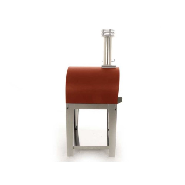 Fontana Margherita Rosso puulämmitteinen ulkouuni kärryllä, 60 × 60 cm, 105 kg