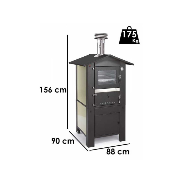 Seven Italy Era Premium 57×45 puulämmitteinen ulkouuni, 3 paistotasoa