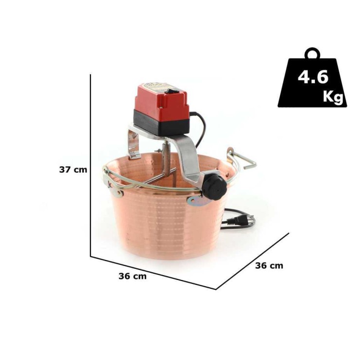 NuovaFac Cuoca Automatica sähköinen kuparikattila polentalle, 9 l, 24 W