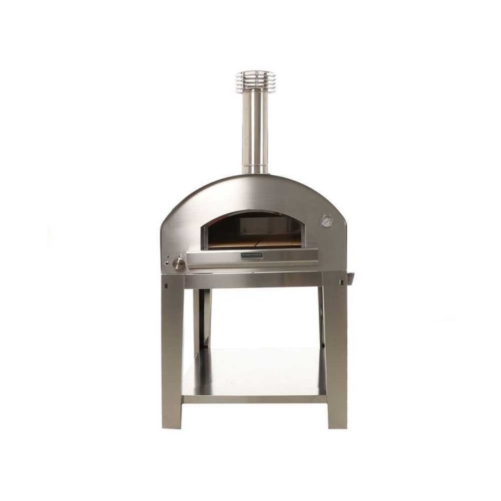 Fontana MARINARA INOX -kaasu-uuni kärryllä, 80 × 80 cm