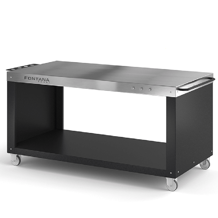 PIZZA DESK tukipöytä pizza uuneille 180 90 cm ruostumaton teräs