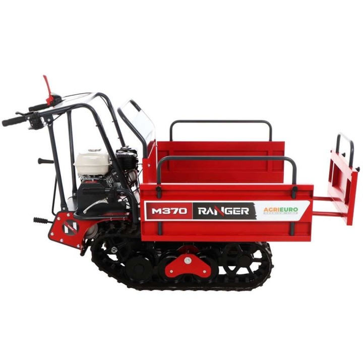 Ranger M370 telaketjukuljetin, Honda GX160, 350 kg, laajennettava kuormalava