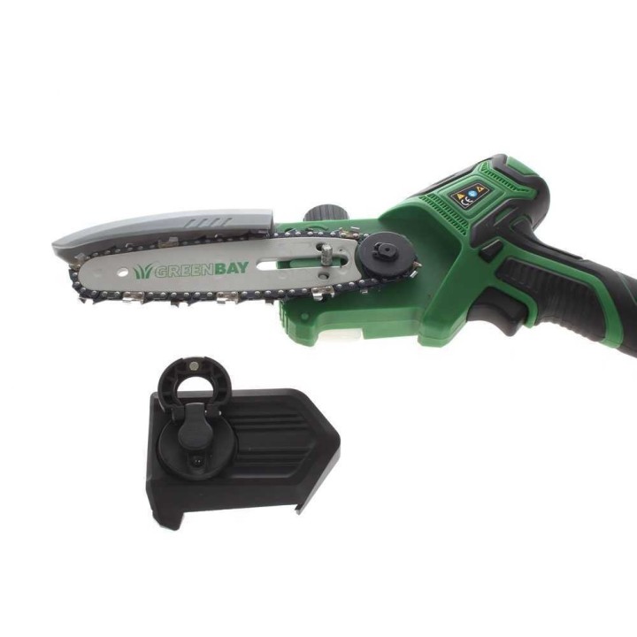 GreenBay TopSaw 5C akkukäyttöinen oksasaha, teleskooppivarsi, 2 akkua