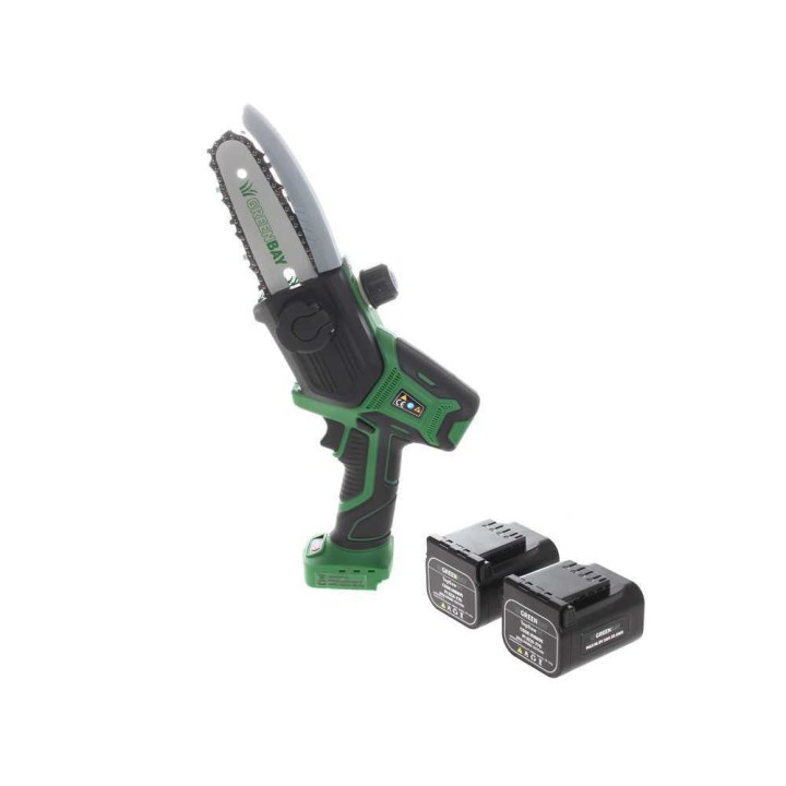GreenBay TopSaw 5C akkukäyttöinen oksasaha, teleskooppivarsi, 2 akkua