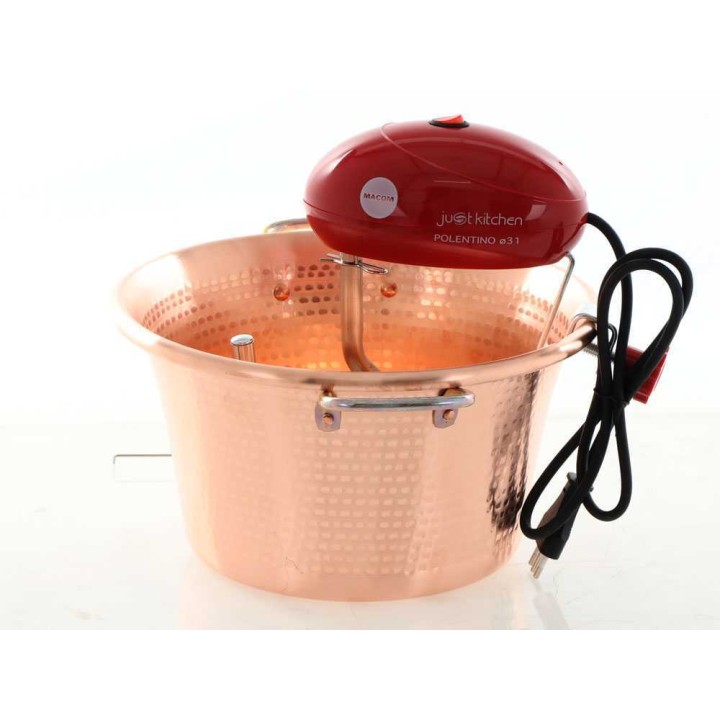 Macom Polentino sähköpata polentalle, vasaroitu kupari, 31 cm, 4 W, 220 V