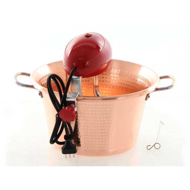 Macom Polentino sähköpata polentalle, vasaroitu kupari, 31 cm, 4 W, 220 V