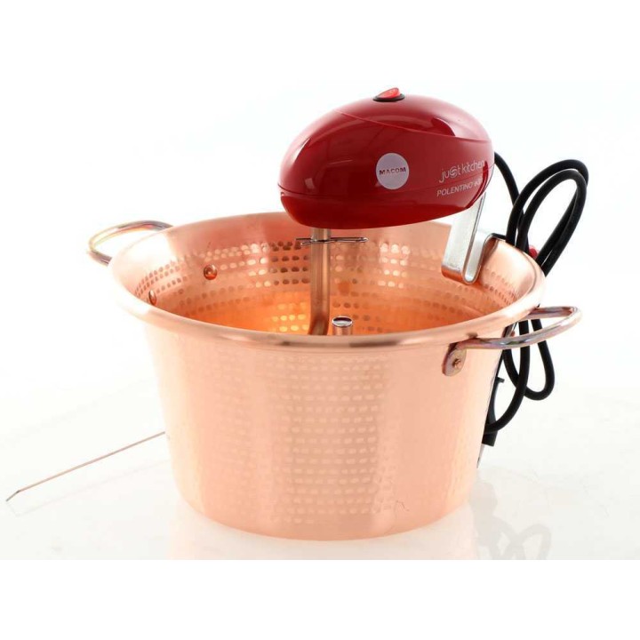 Macom Polentino sähköpata polentalle, vasaroitu kupari, 31 cm, 4 W, 220 V