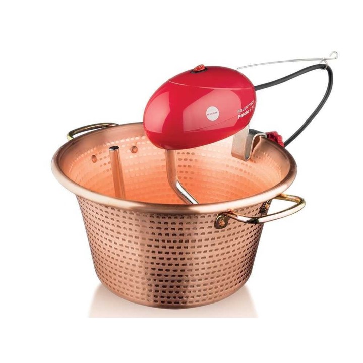 Macom Polentino sähköpata polentalle, vasaroitu kupari, 31 cm, 4 W, 220 V