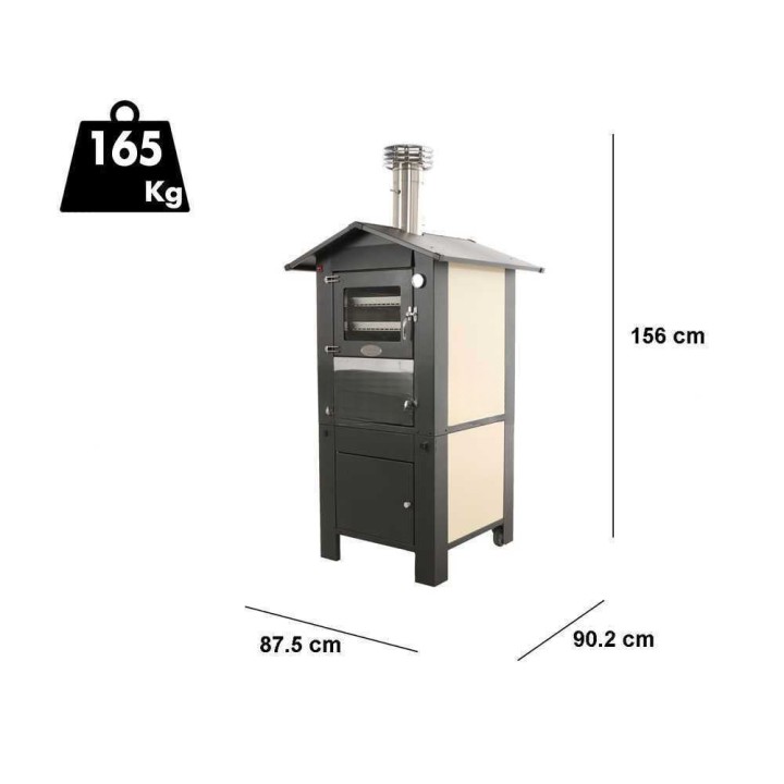 Fontana ITALIA PREMIUM puulämmitteinen ulkouuni 57 × 42 cm, 3 tasoa