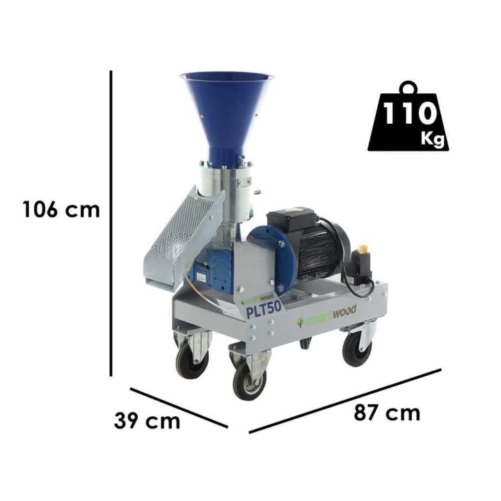 Smartwood PLT-50 pellettikone, 3 HP, 230 V, 30–50 kg/h