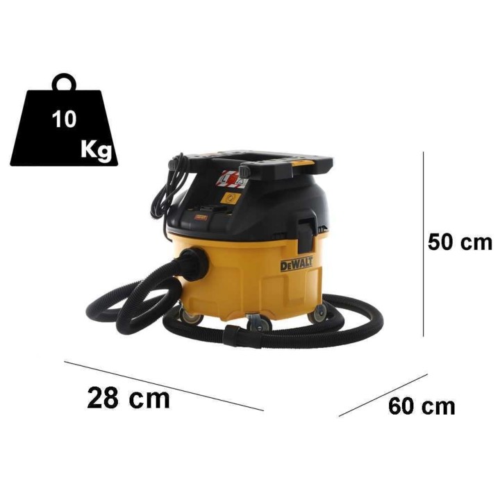 DeWalt DWV901LT-QS työmaaimuri, kuiva- ja märkäimurointi, 30 l, 1 400 W