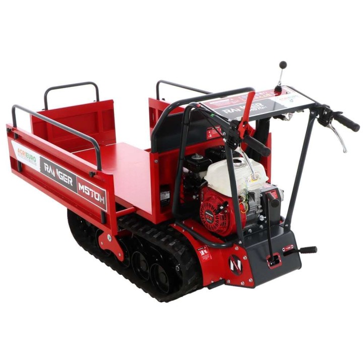 Ranger M570 H telaketjukärry, Honda GX200, hydraulinen kippilava, 500 kg