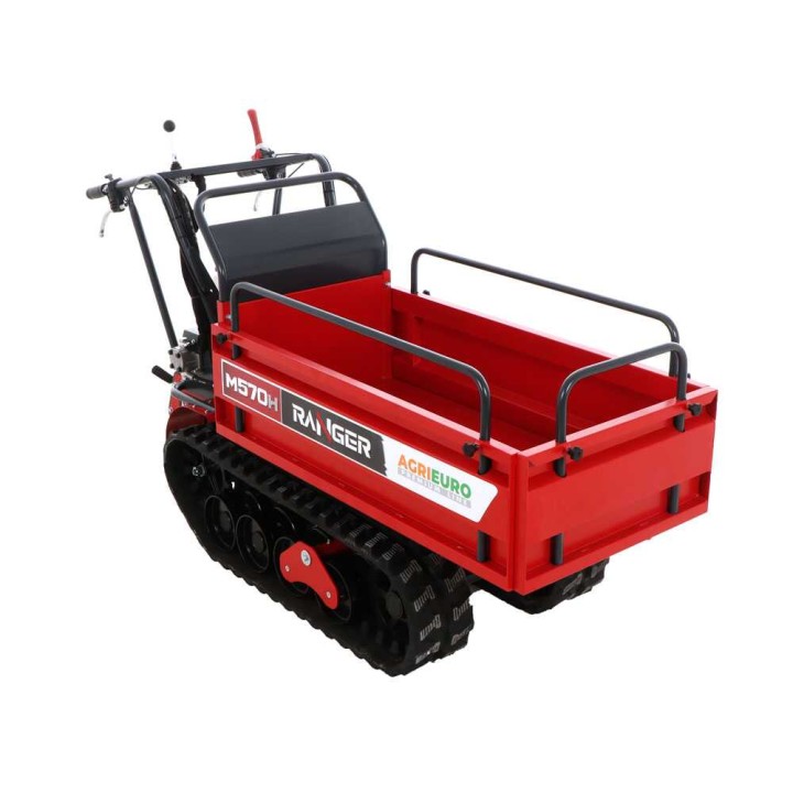Ranger M570 H telaketjukärry, Honda GX200, hydraulinen kippilava, 500 kg