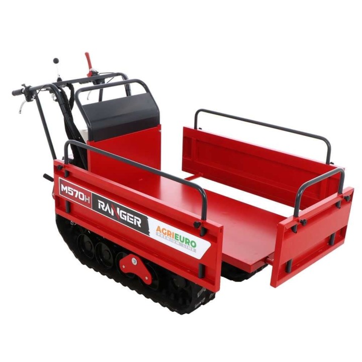 Ranger M570 H telaketjukärry, Honda GX200, hydraulinen kippilava, 500 kg