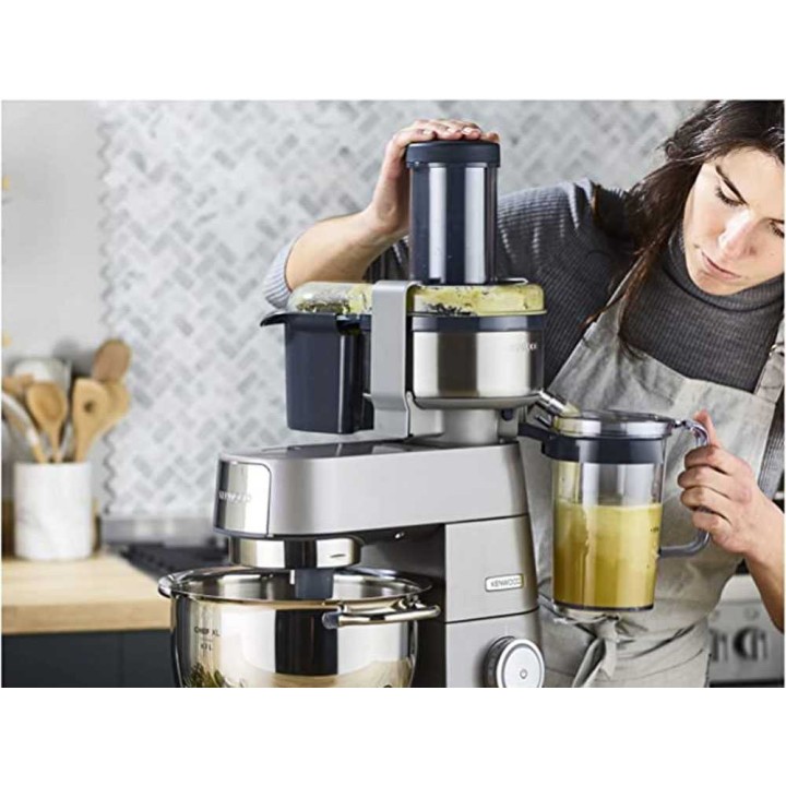 Kenwood AT641 mehustinlisäosa, hidas puristus, muovi ja ruostumaton teräs