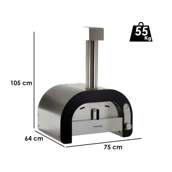 Fontana Maestro 60 kaasupizzauuni, 9 kW, 2 pizzaa, ulkokäyttöön