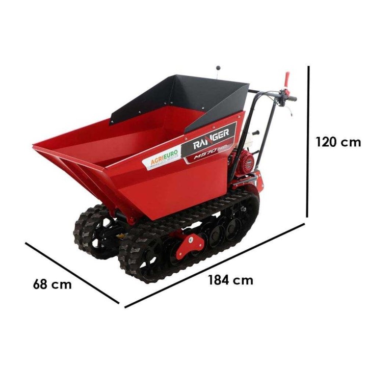 Ranger M570 HD-E telaketjudumppperi, Honda GX200, 6,5 HP, sähköinen käynnistys