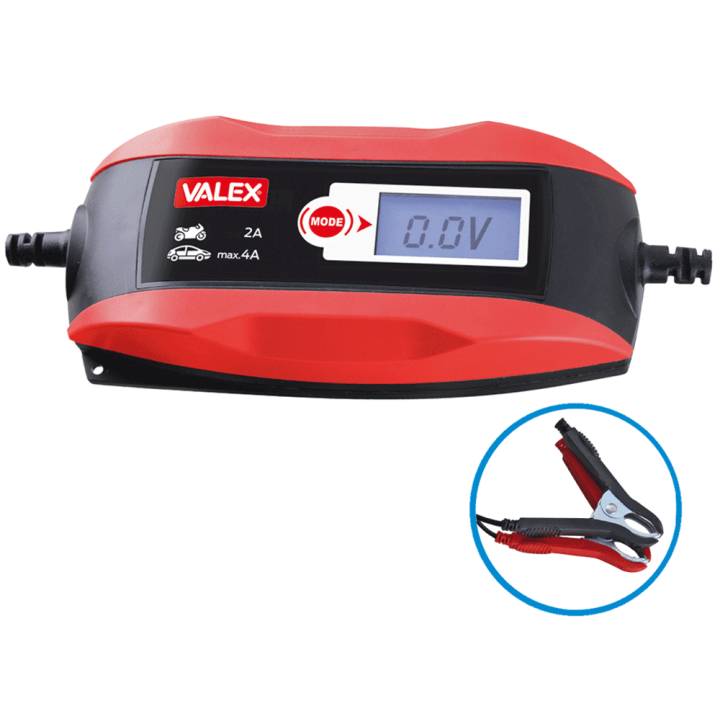 Valex LCD Power Battery akkulaturi ja ylläpitäjä 6 12 V 4 A LCD näyttö