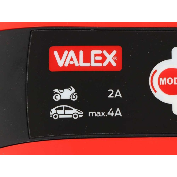 Valex LCD Power Battery akkulaturi ja ylläpitäjä, 6–12 V, 4 A, LCD-näyttö