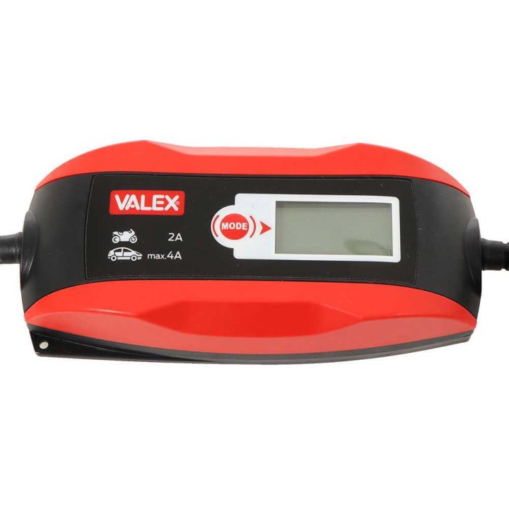 Valex LCD Power Battery akkulaturi ja ylläpitäjä, 6–12 V, 4 A, LCD-näyttö
