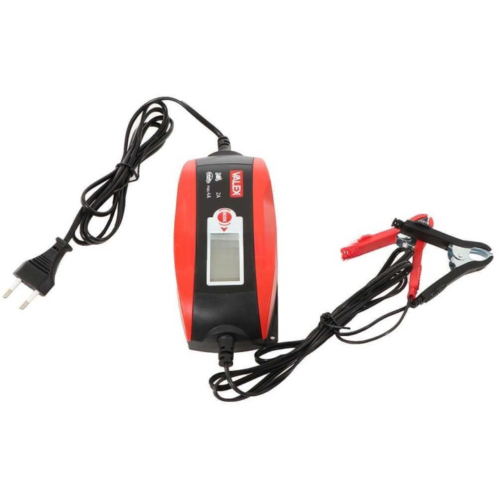 Valex LCD Power Battery akkulaturi ja ylläpitäjä, 6–12 V, 4 A, LCD-näyttö