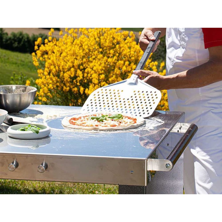Fontana PIZZETTA-DESK pizzauunin tukipöytä, 75 × 60 cm, pyörät ja pidikkeet