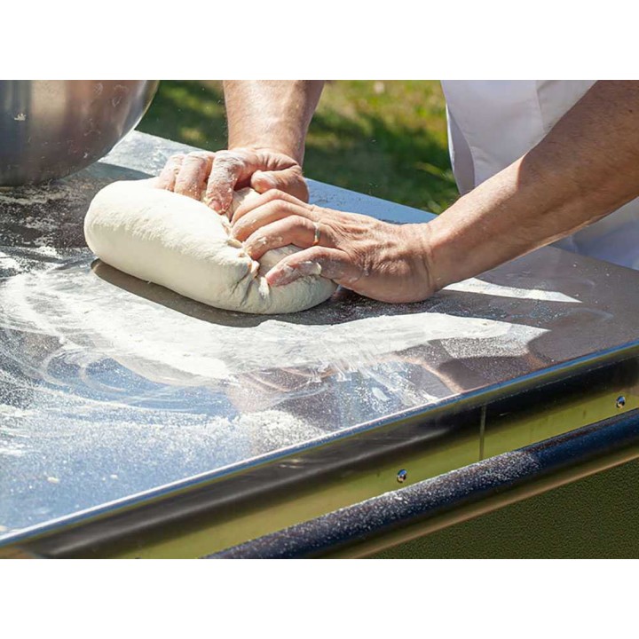 Fontana PIZZETTA-DESK pizzauunin tukipöytä, 75 × 60 cm, pyörät ja pidikkeet