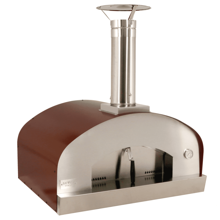 Seven Italy Eros Rosso puulämmitteinen pizzauuni 60 80 cm 4 pizzaa