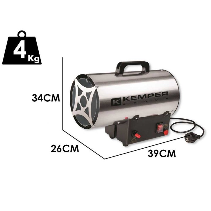 Kemper 65311 INOX kaasukäyttöinen kuumailmageneraattori, 10 kW, 230 V