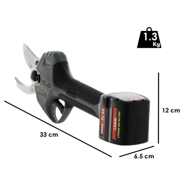 Lisam TL 42 sähköiset oksasakset, 2 × 25,2 V, 2,5 Ah