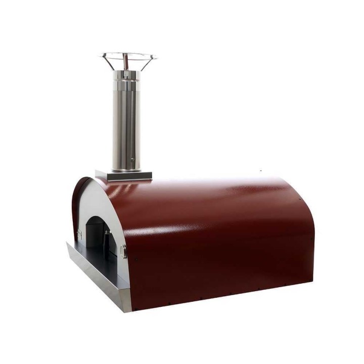 Seven Italy Ade Rosso puulämmitteinen pizzauuni, 80 × 80 cm, punainen