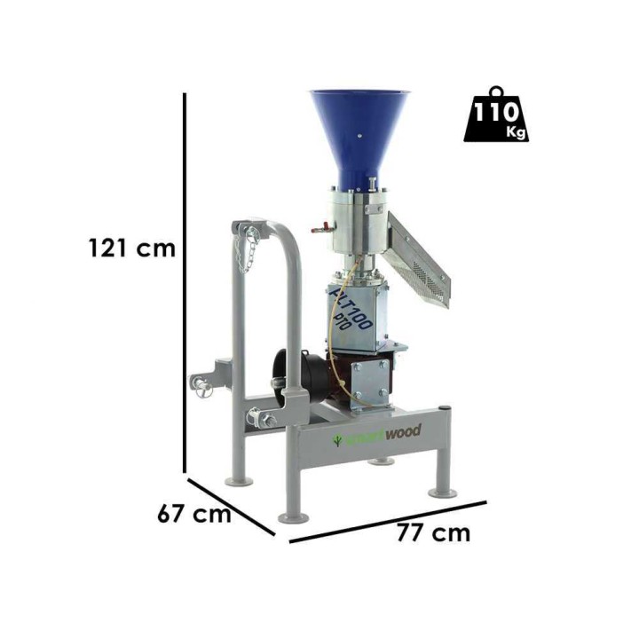 Smartwood PLT-100 PTO -pellettikone traktorikäyttöön, 60–70 kg/h, 6 mm