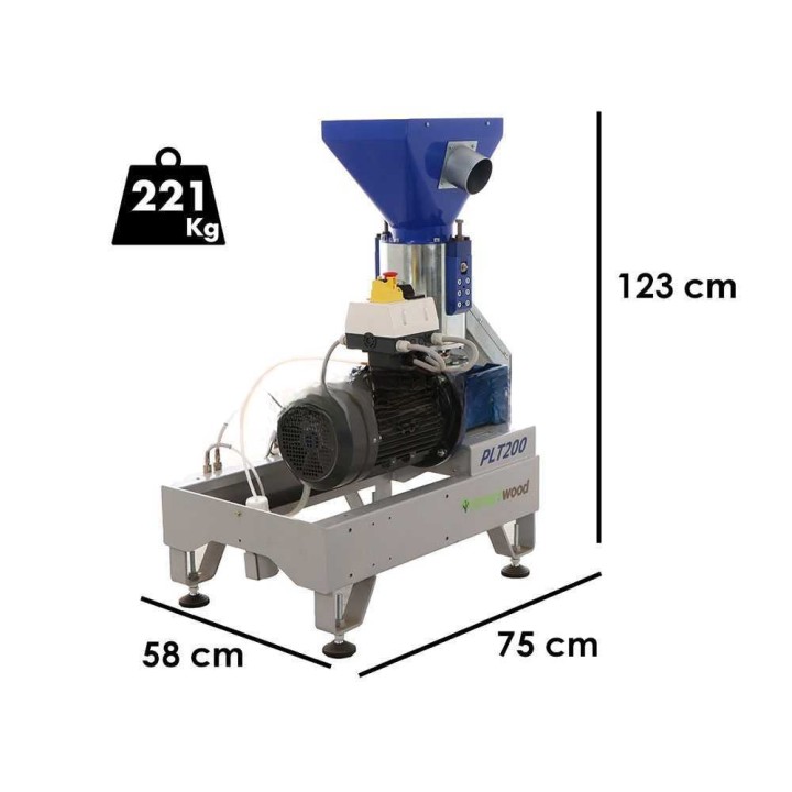 SmartWood PLT-200B kolmivaiheinen pellettikone, 12 HP, 400 V