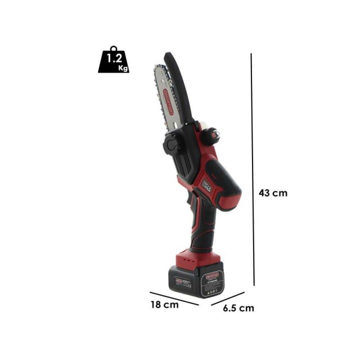 Archman PE02 akkukäyttöinen oksasaha, 350 W, 15 cm, 2 akkua