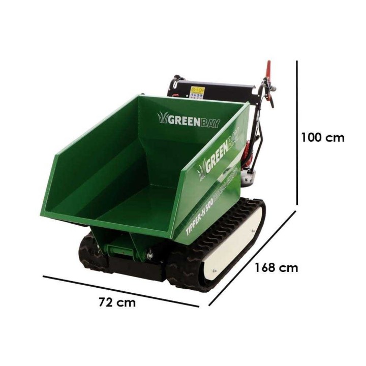 TIPPER-H 500 telaketjudumppperi Honda GX270, 9 HP, 500 kg, hydraulinen kippilava