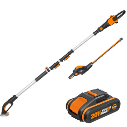 Worx WG908E akkukäyttöinen oksa ja pensasleikkuri 20 V 2 Ah 45 cm