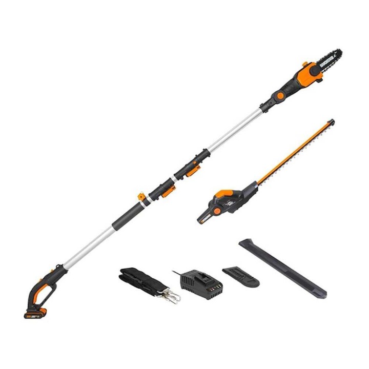 Worx WG908E akkukäyttöinen oksa- ja pensasleikkuri, 20 V, 2 Ah, 45 cm