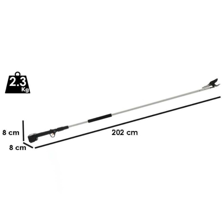 Volpi KV201 sähköiset oksasakset varrella, 2 × 21,6 V, 4 Ah
