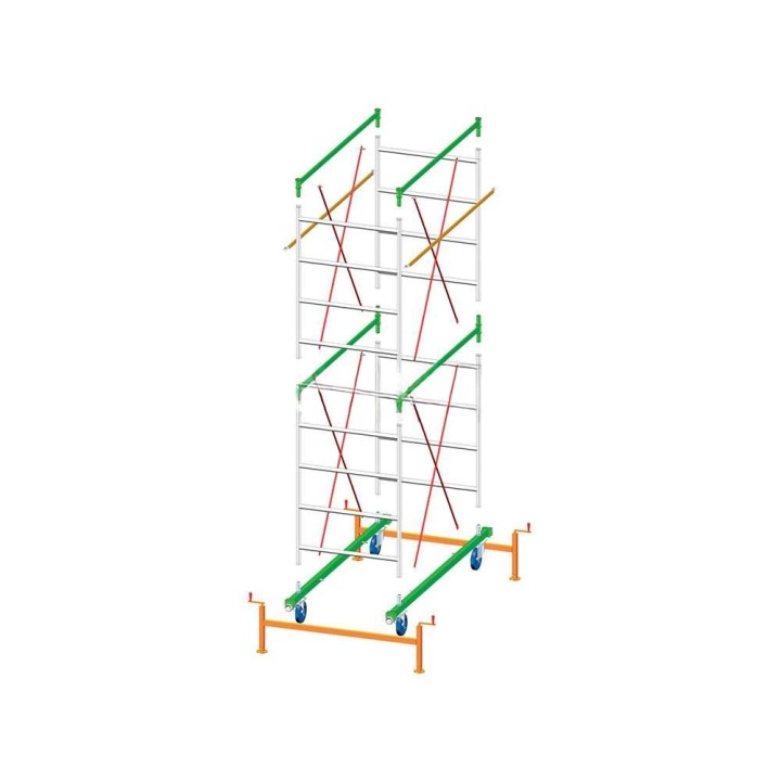 S.T.P. P7 siirrettävä terästeline, 7,75 m, työskentelykorkeus 8,74 m