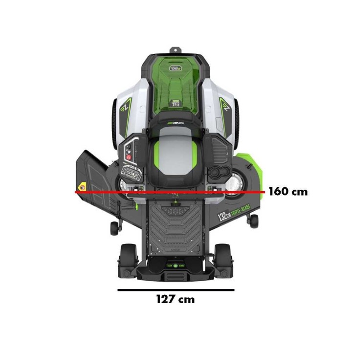 EGO Z6 ZERO TURN ZT5201E-L akkukäyttöinen ajoleikkuri, 56 V, 132 cm