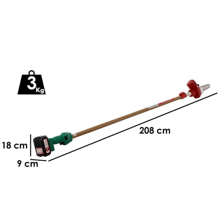 Sbaraglia ARES-22 akkukäyttöinen oksasaha, teleskooppivarsi, 2 × 5,2 Ah akku